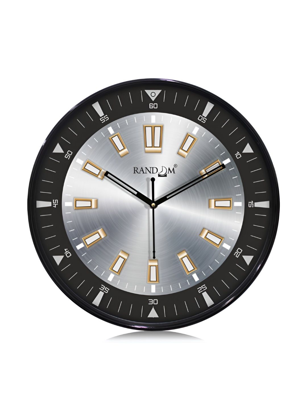 RANDOM Black & Grey Printed Round Contemporary Wall Clock-image-13