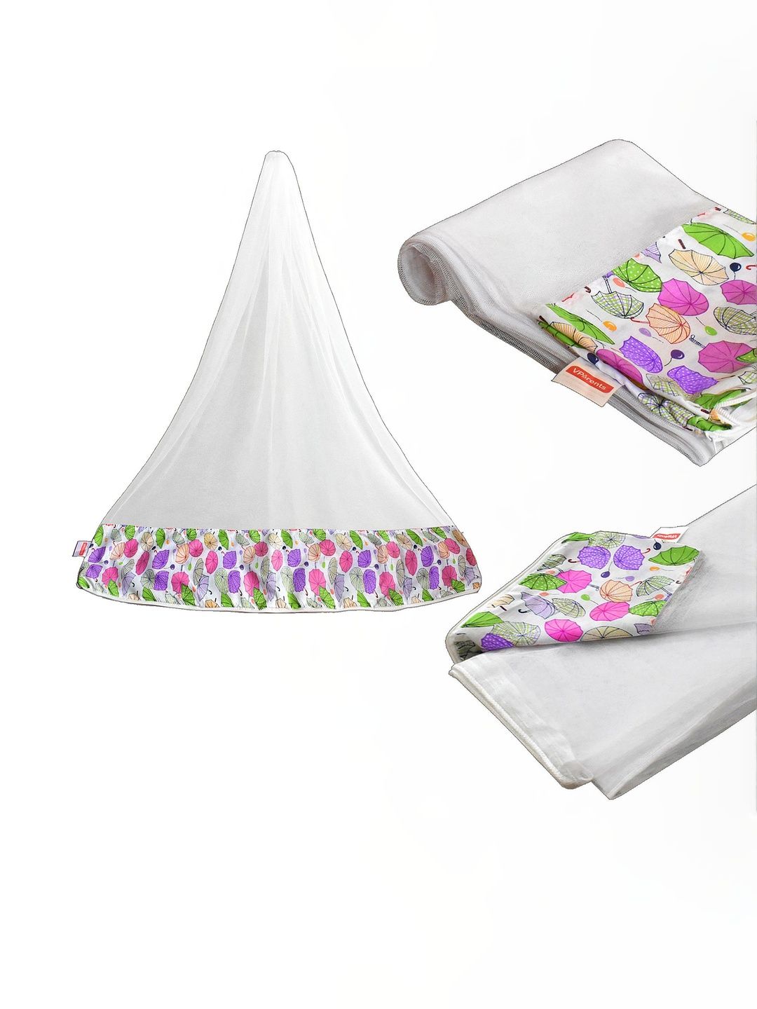 VParents Pink Baby Cradle Jhula Saree Swing with Zip Opening at Bottom Mosquito Net-picture-47