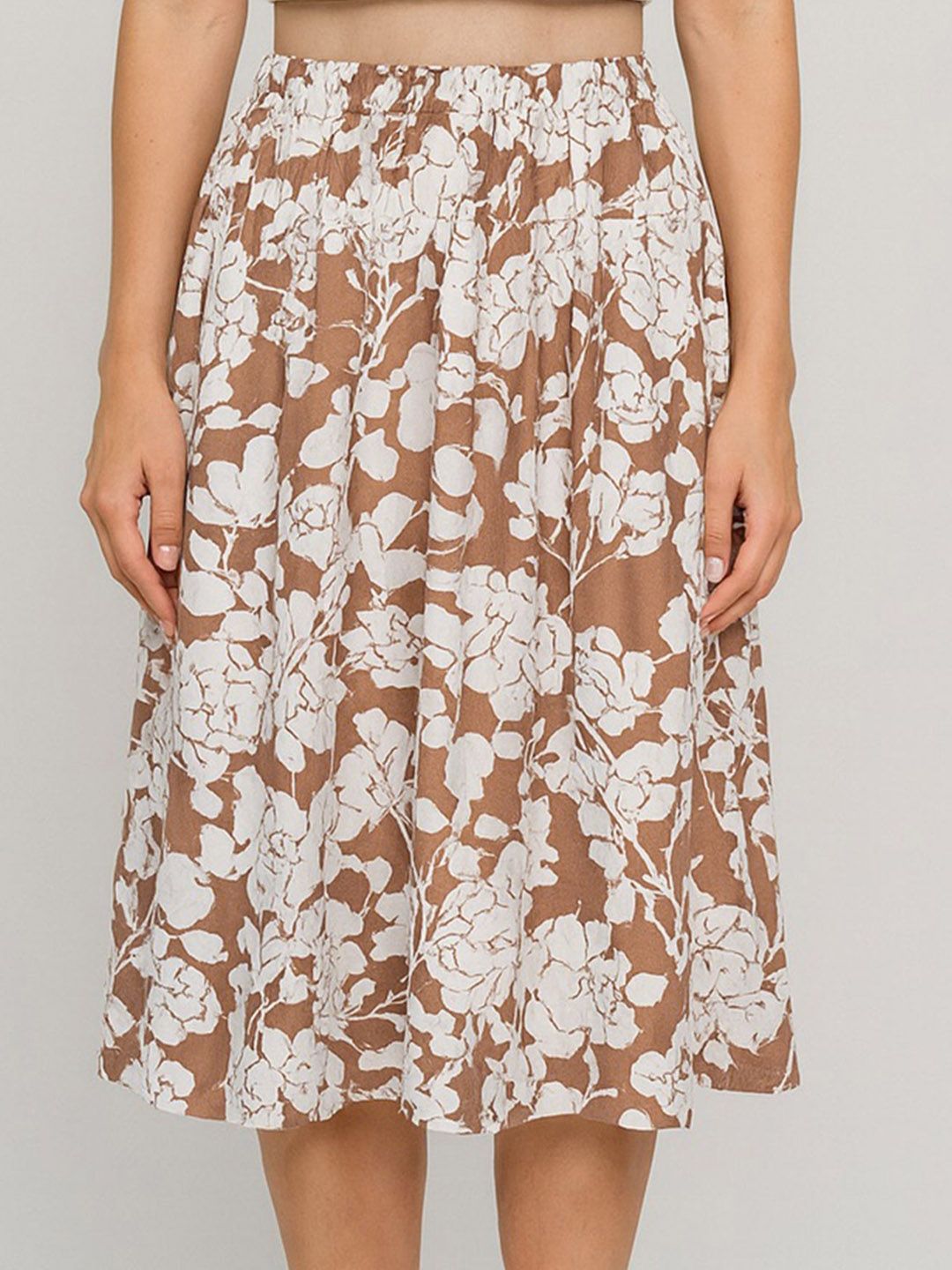 LULU & SKY Floral Printed High-Rise A-Line Midi Skirt-picture-19