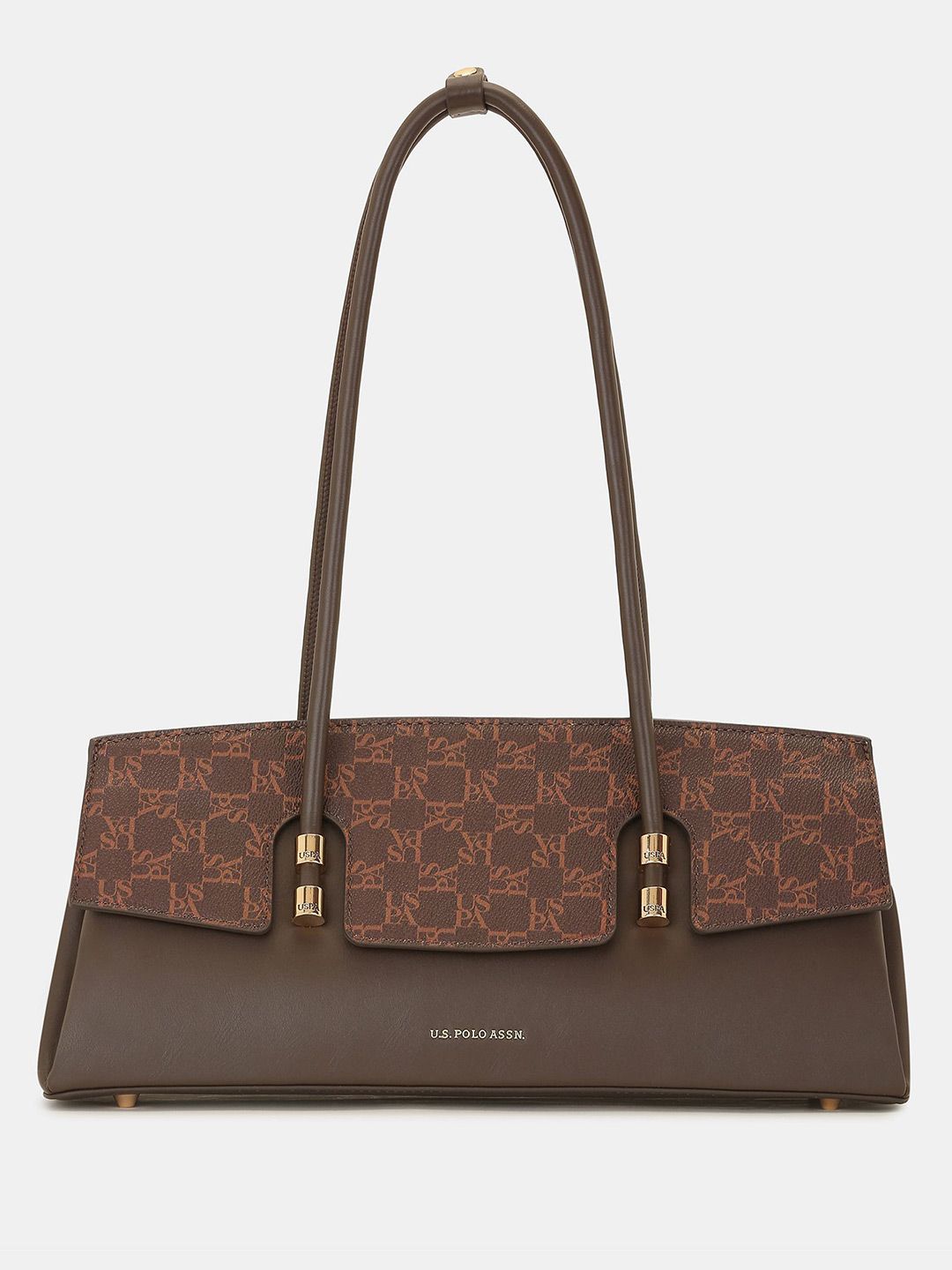 U.S. Polo Assn. Women Bambi Brown shoulder Handbag with East-West Silhouette-picture-15
