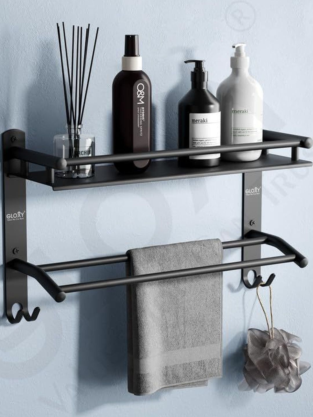 GLOXY Black Solid Stainless Steel Towel Holder-image-38