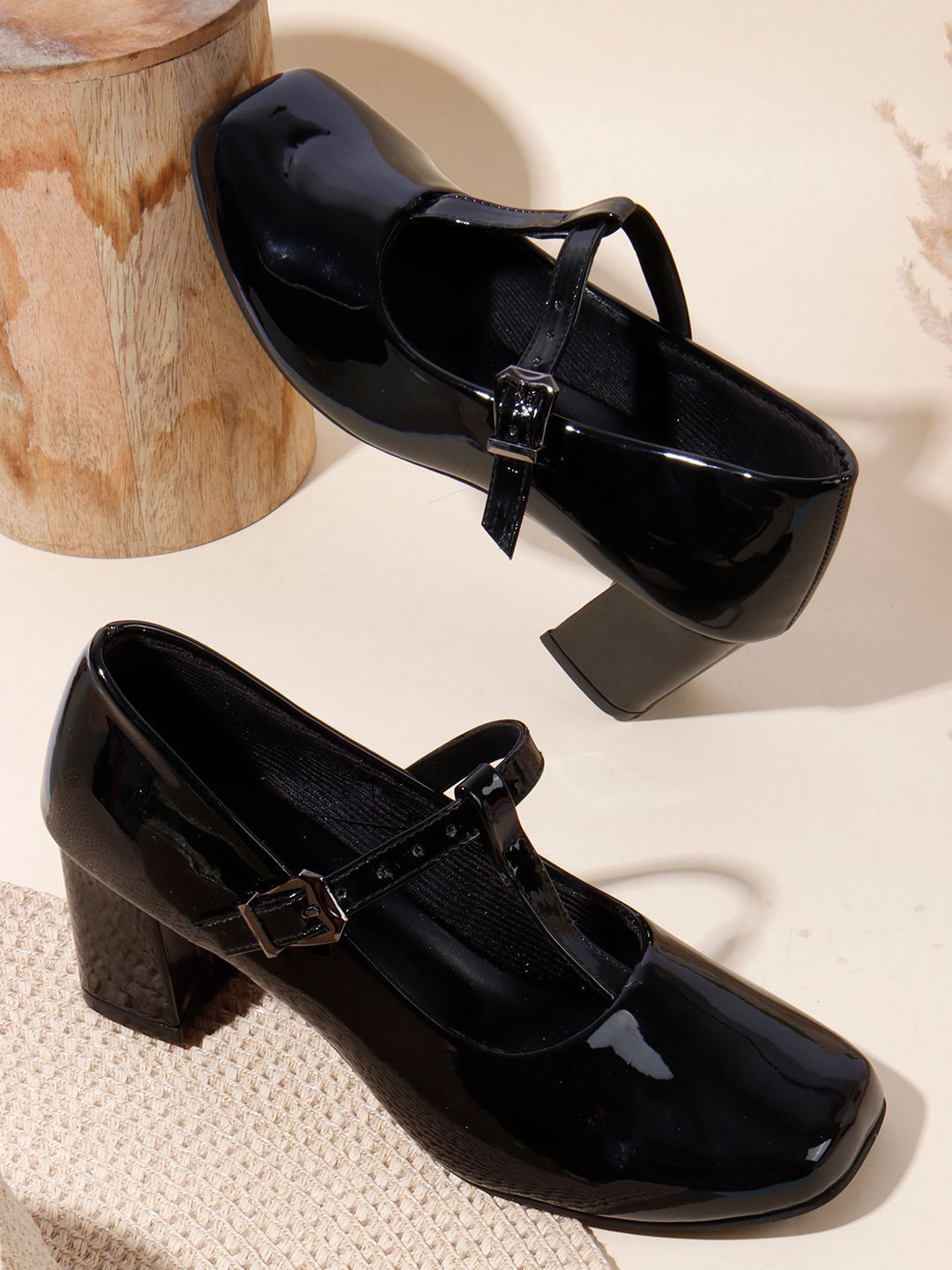 AVIVASTYLE Women Square Toe Block Mary Janes-picture-33