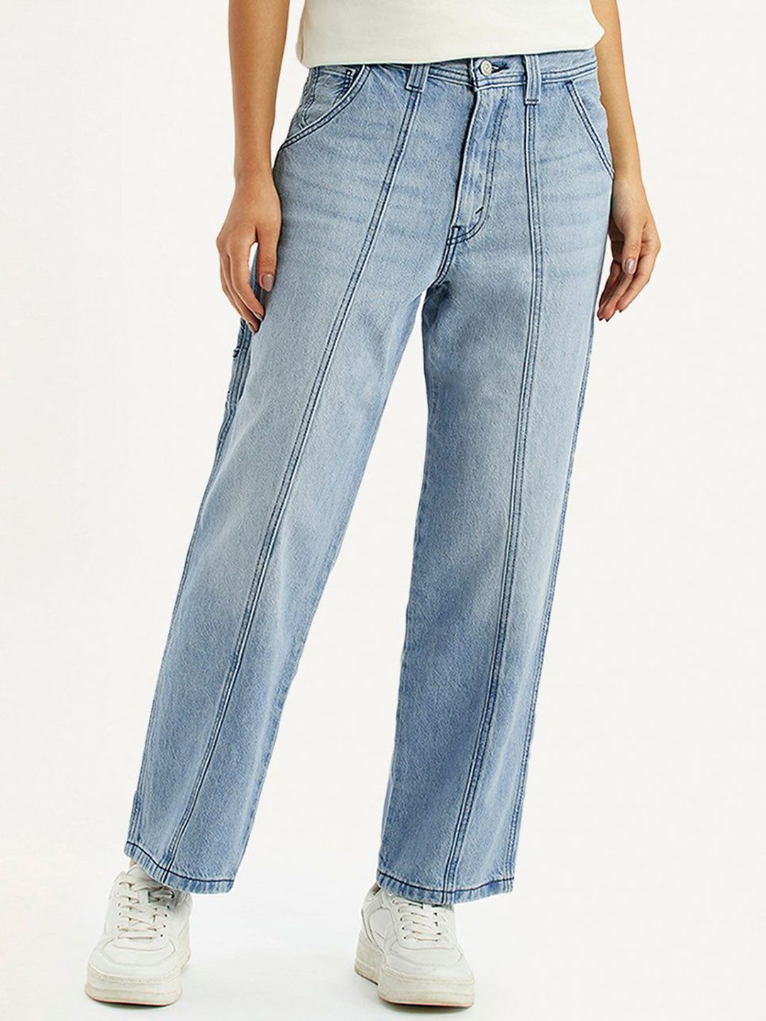 Levis Women Classic Baggy Fit Mid-Rise Clean Look Light Fade Non Stretchable Jeans-picture-14