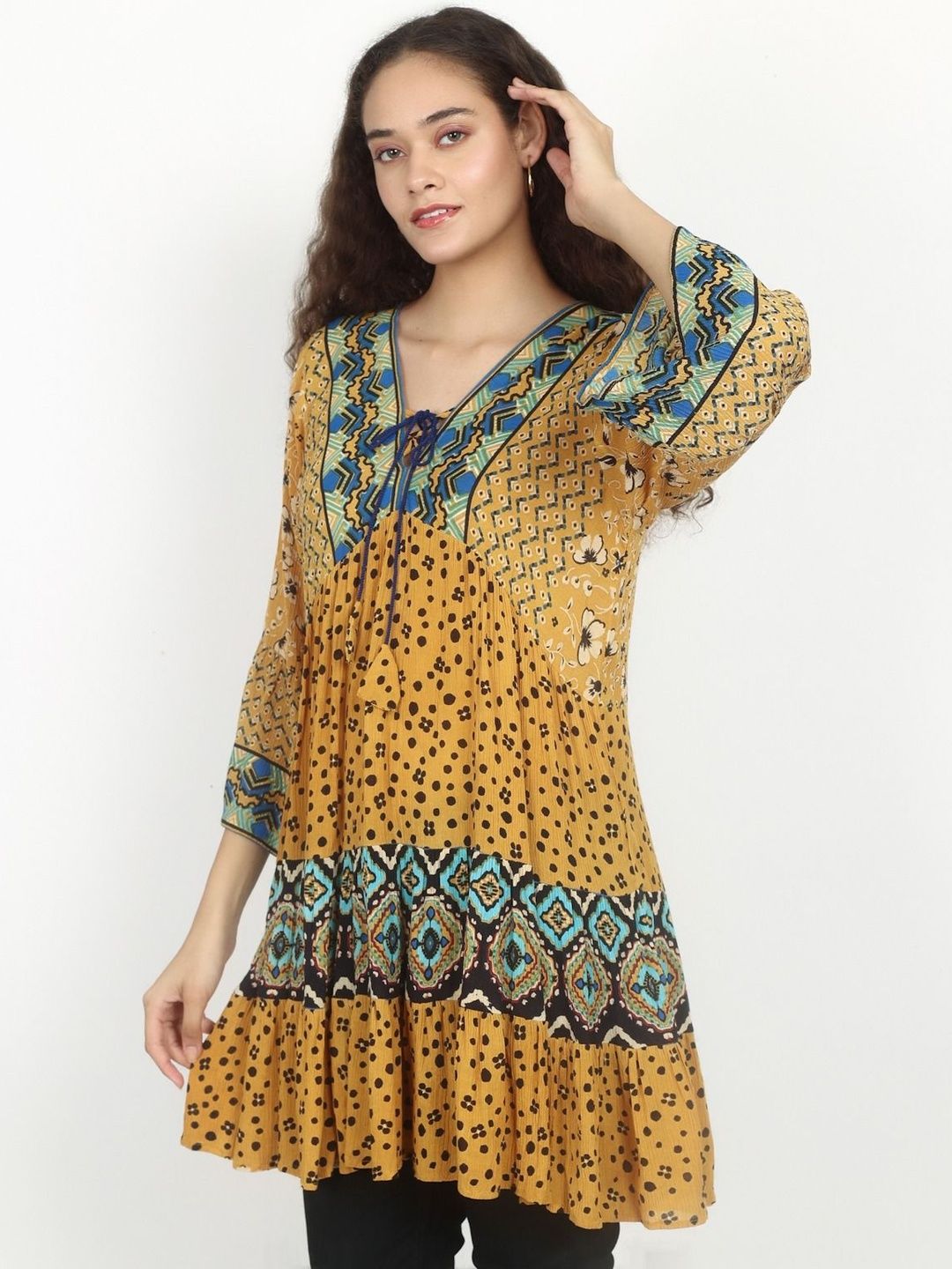 VELDRESS Women Floral Printed V-Neck Tunics-picture-21