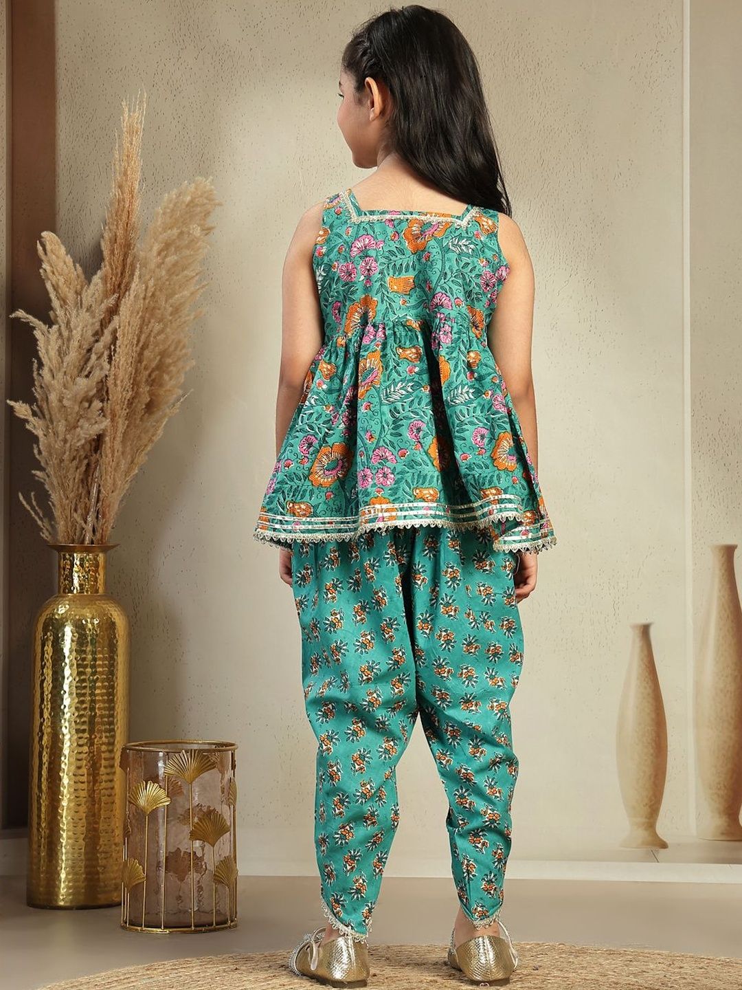 Sangria Girls Self Design Pure Cotton Kurta Sets-picture-18