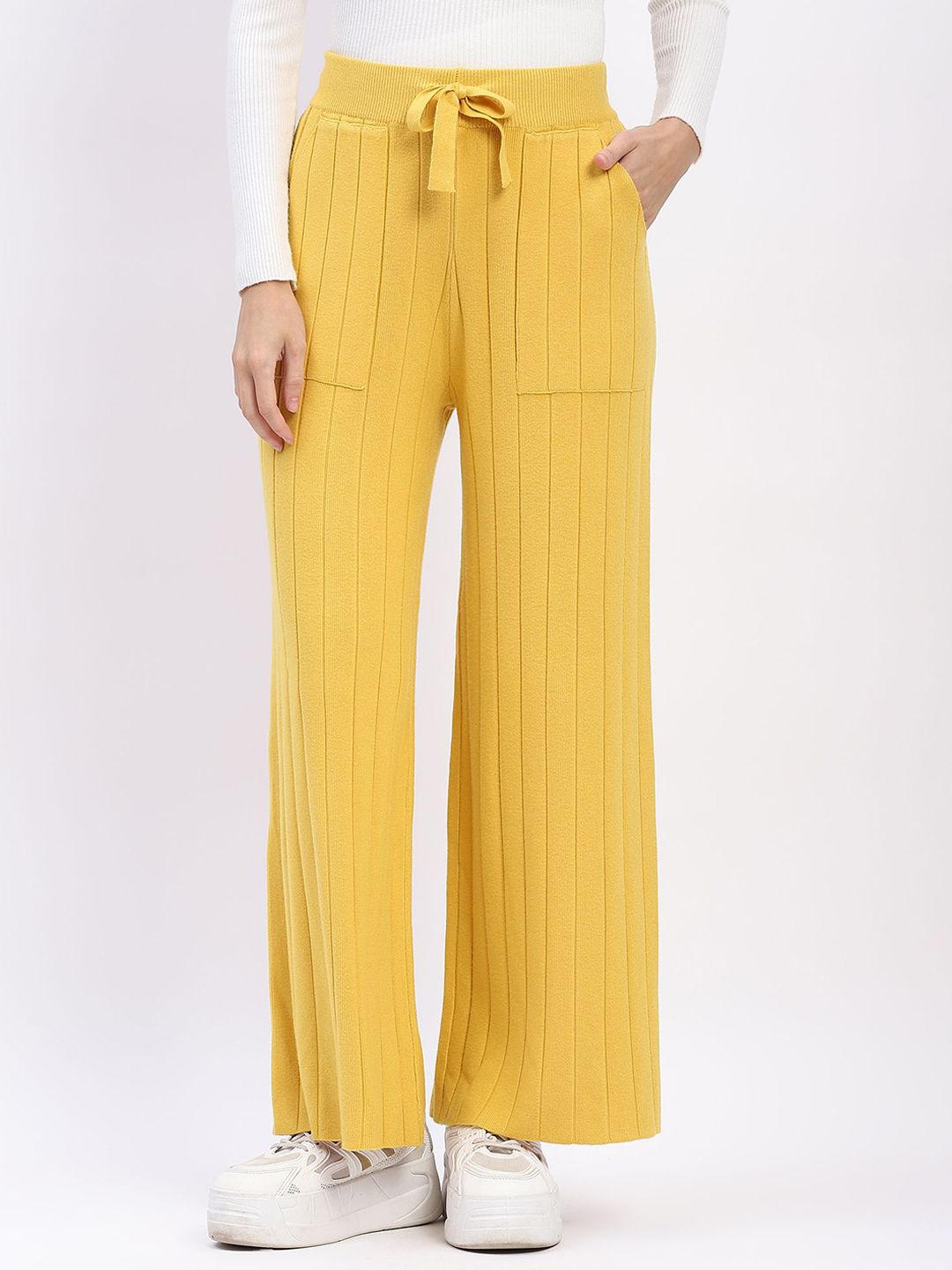 Global Republic Women Striped Straight Fit High-Rise Trousers-image-24