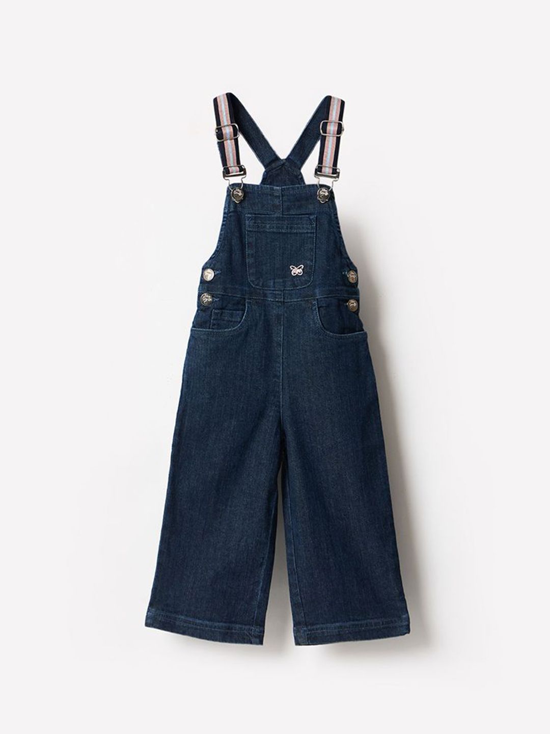 Blue Giraffe Girls Shoulder Straps Basic Jumpsuit-picture-31