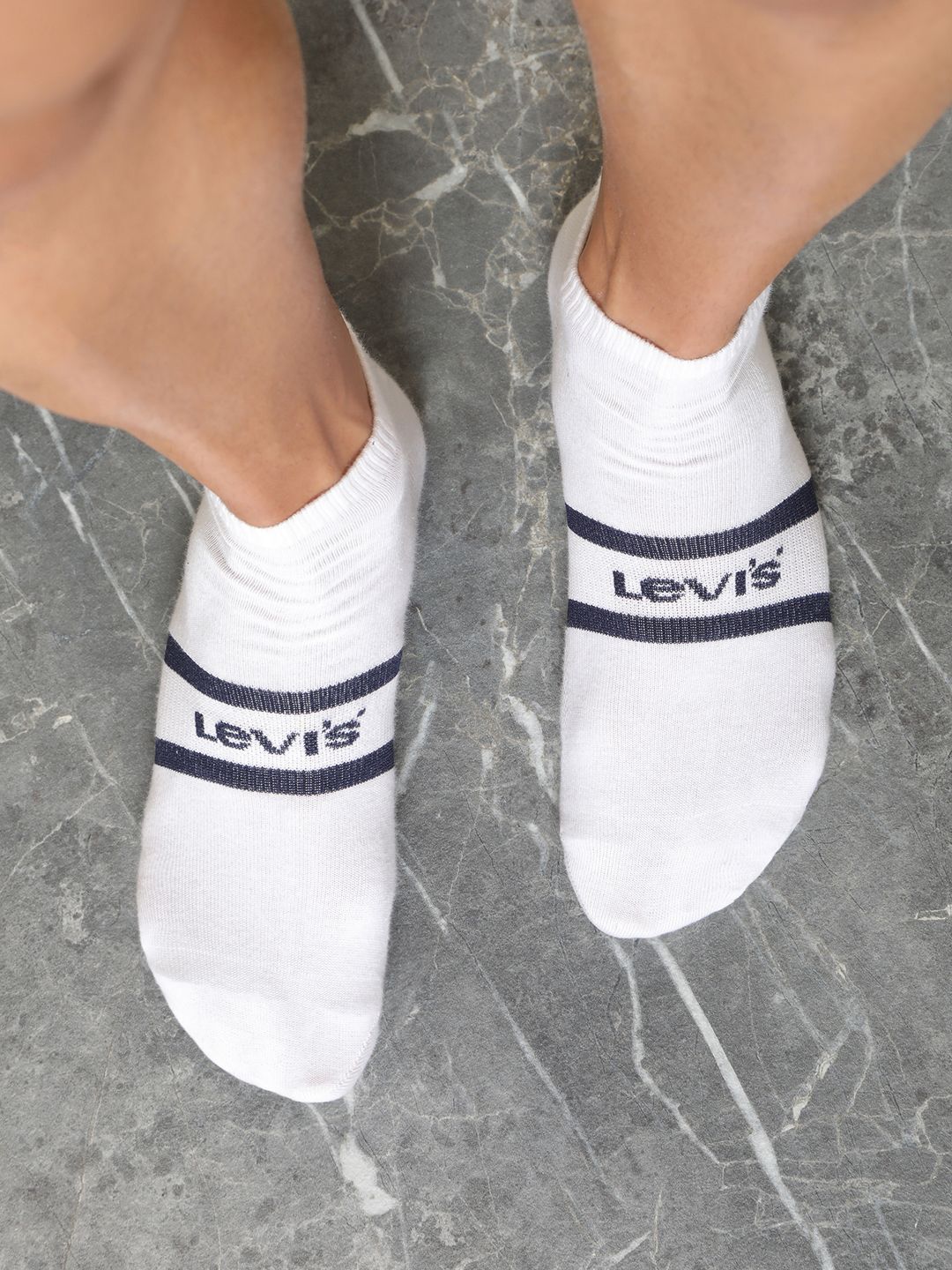 Levis Men Pack Of 3 Striped Cotton Stretch Ankle Length Socks With Cushioned Sole-image-2
