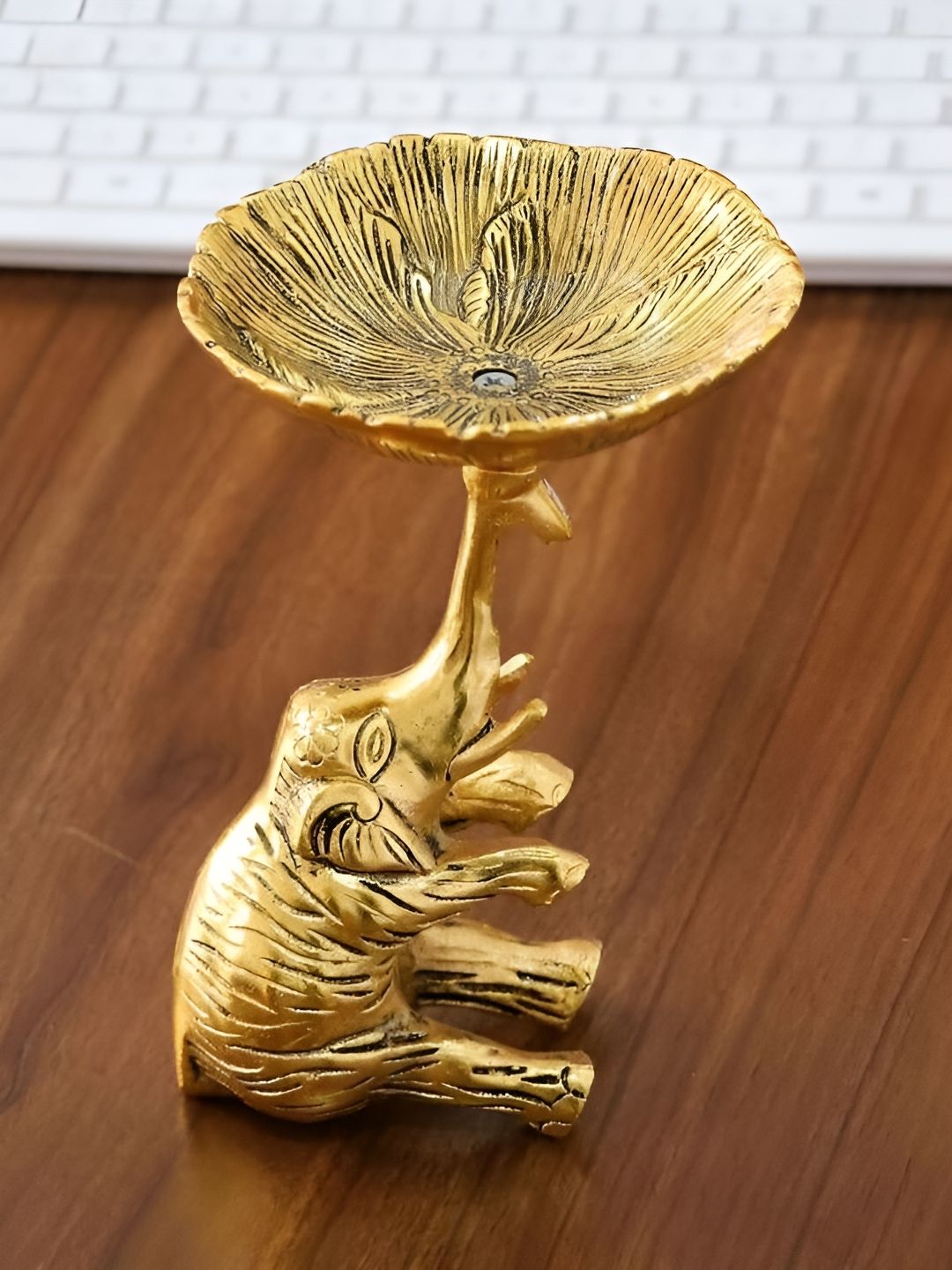 Kridaykraft Gold-Toned & Black Elephant Showpiece-picture-27