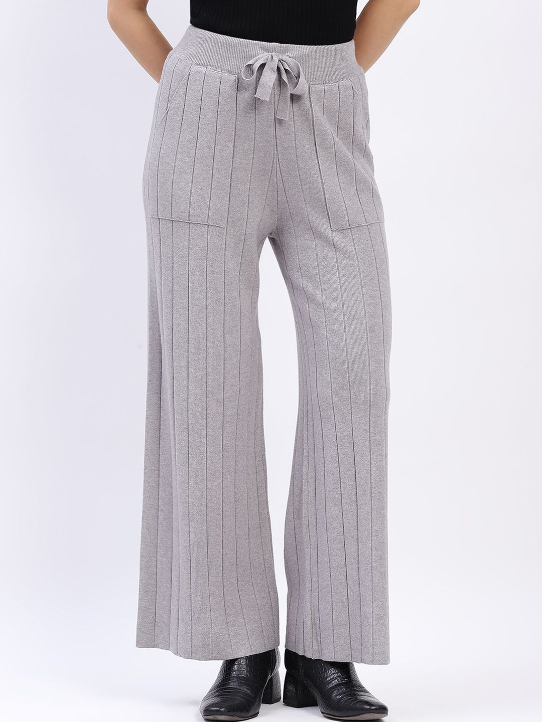 Global Republic Women Striped Straight Fit High-Rise Trousers-picture-11