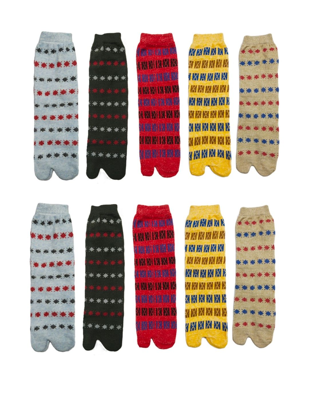 DESNUDA Women Pack Of 10 Printed Ankle Length Cotton Socks-picture-12