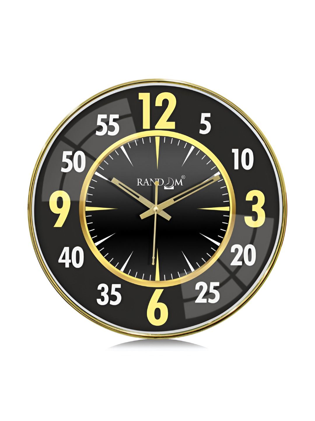 RANDOM Black & Yellow Printed Round Contemporary Wall Clock-picture-19