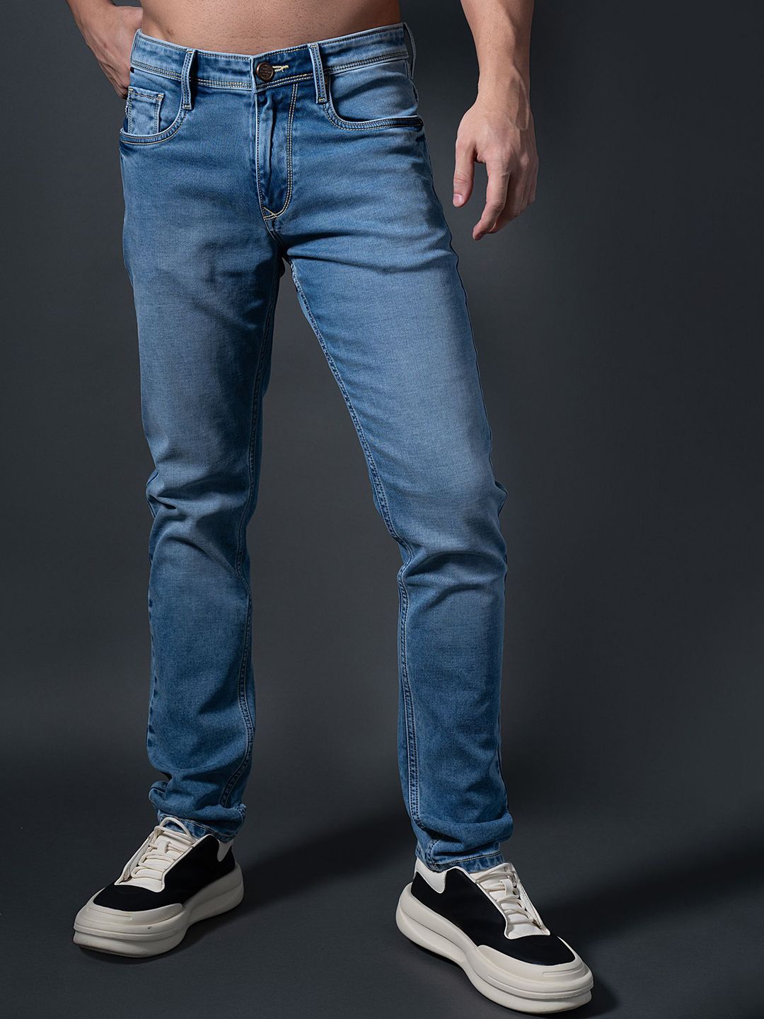 nostrum Men Slim Fit Mid-Rise Light Fade Jeans-picture-34