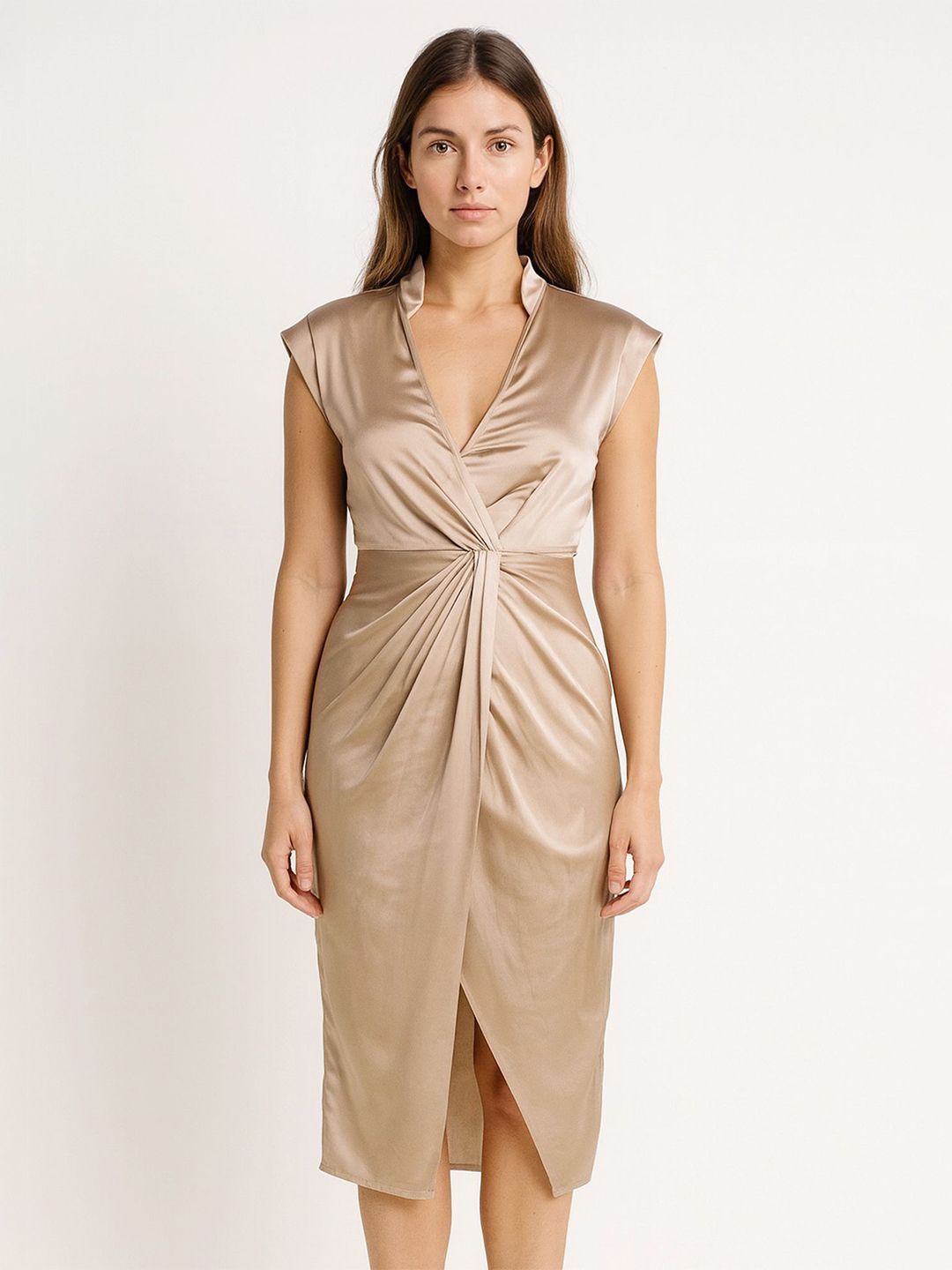 LULU & SKY Women Slits Sleeveless Sheath Midi Dress-picture-37