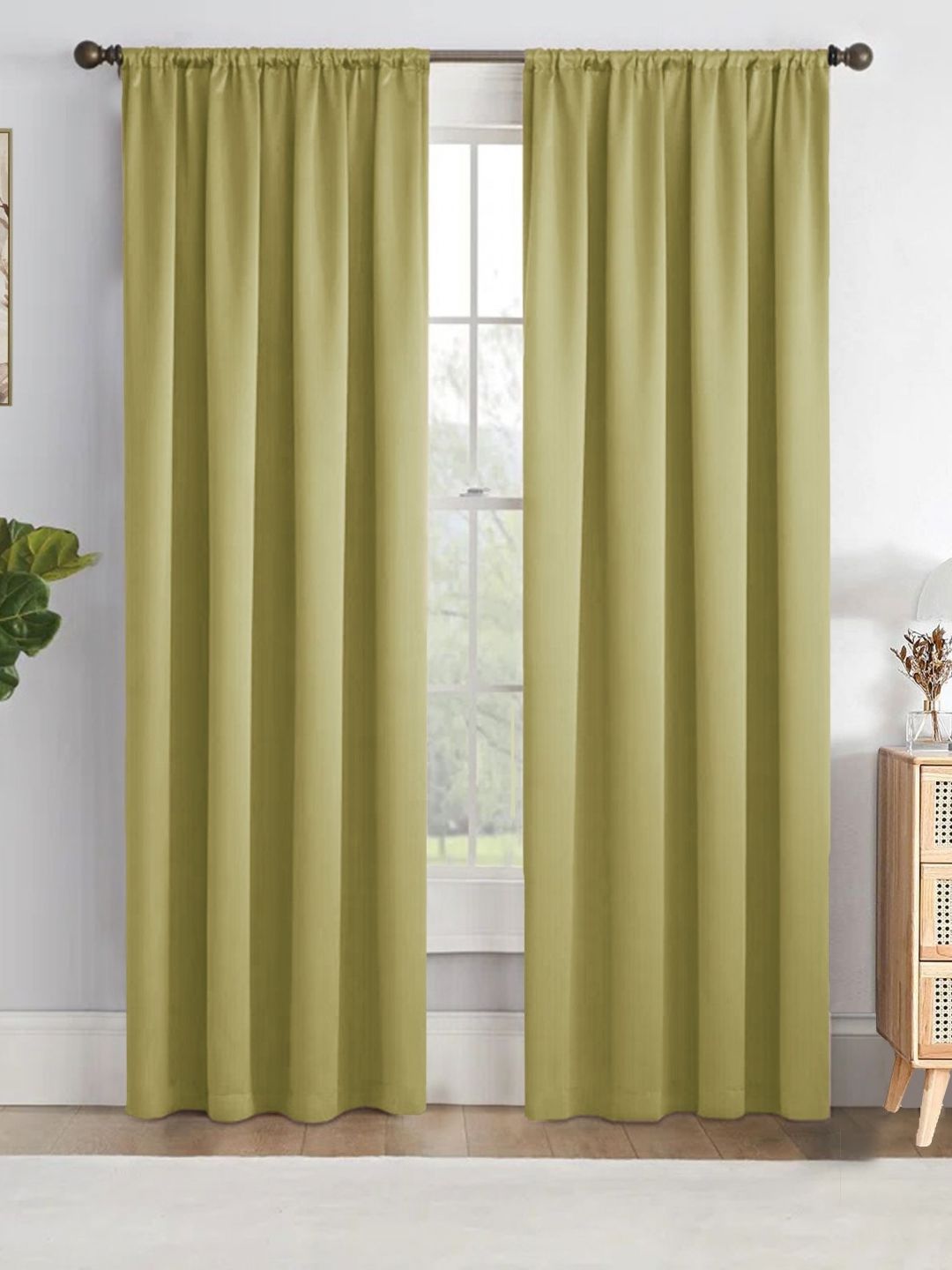 HOMEMONDE Green 2 Pieces Black Out Window Curtains-picture-28