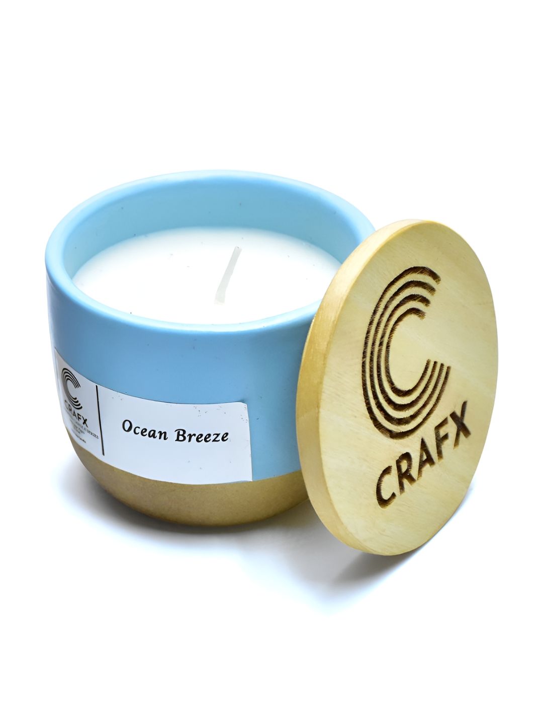 Crafx Blue & White Jar Candle-image-49