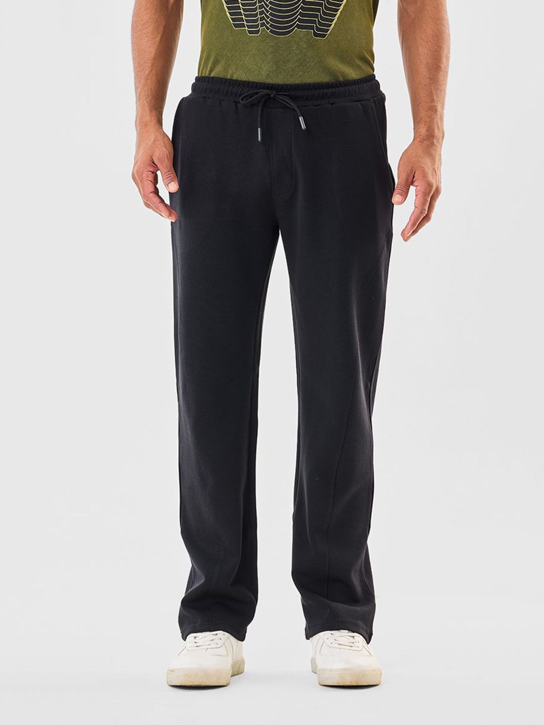 Snitch Men Black Mid Rise Relaxed Fit Trackpant-picture-26