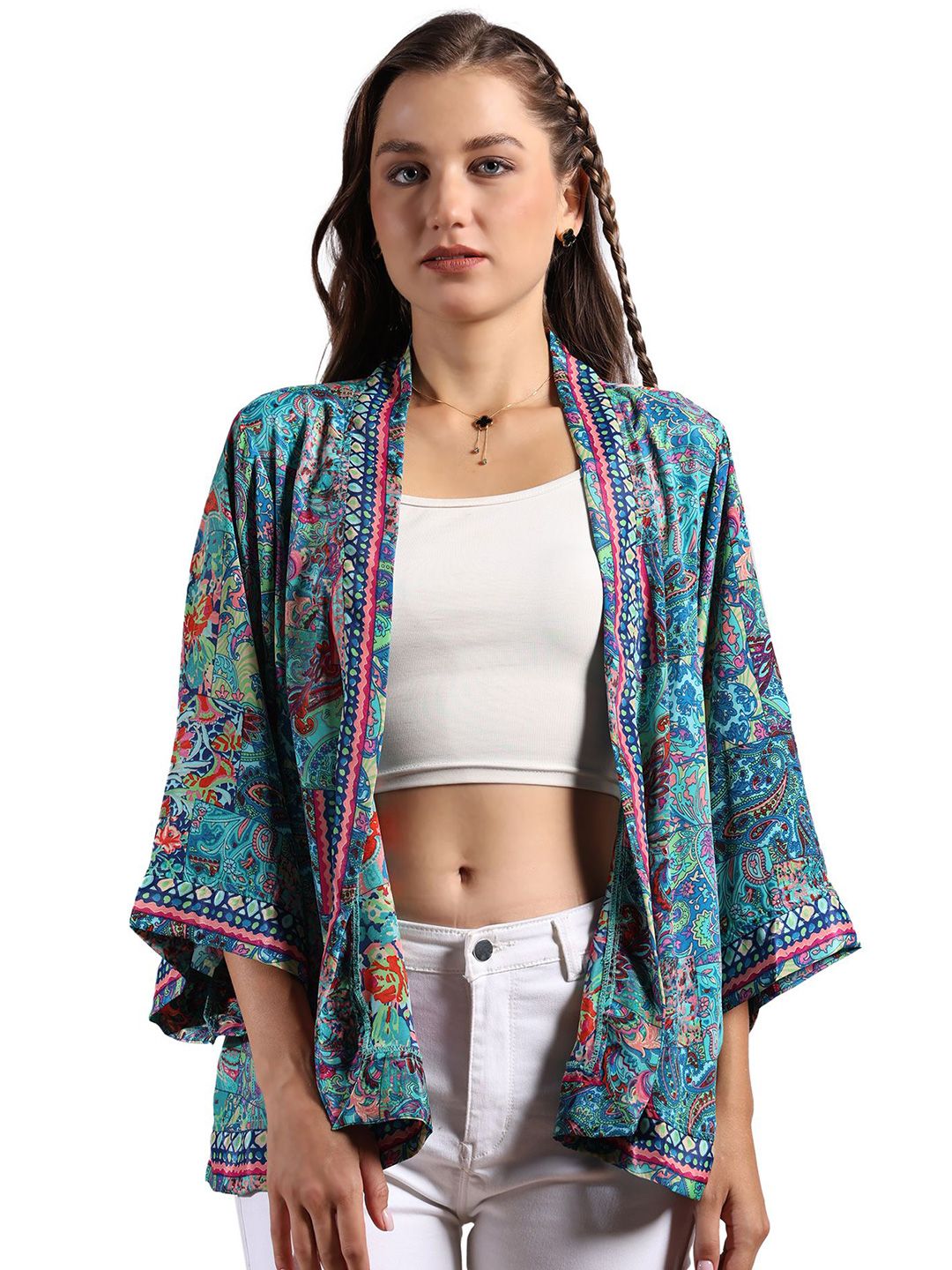 GALE GIRLS Printed Mandarin Collar Shrug-picture-55