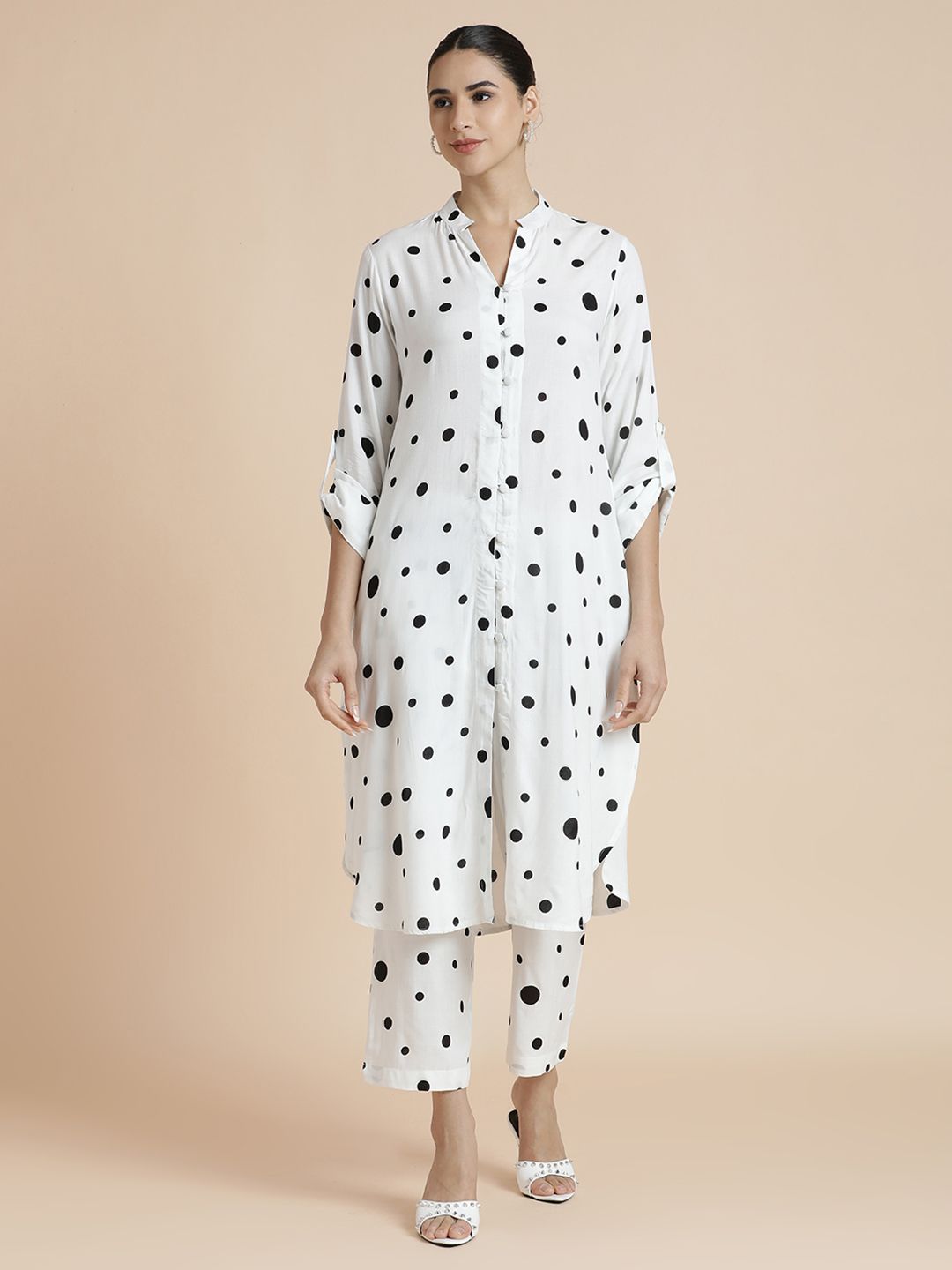 BLACK & BLAH BLAH Women Geometric Printed Kurta with Trousers-picture-15