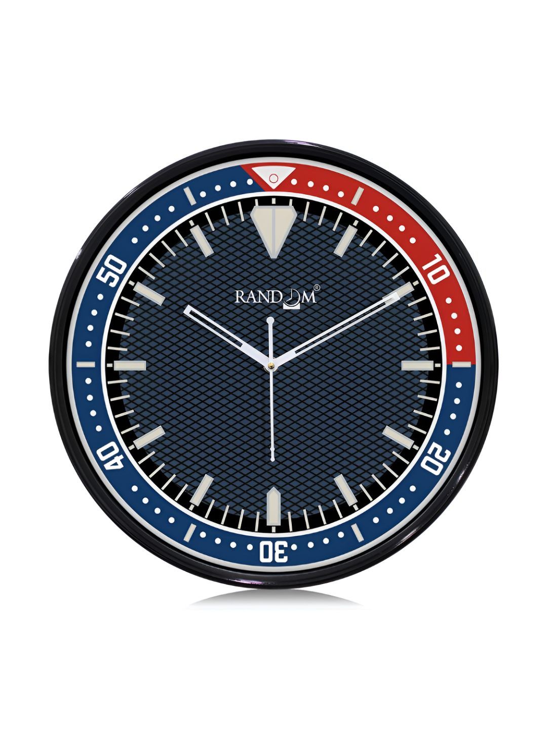 RANDOM Navy Blue & Red Printed Round Contemporary Wall Clock-picture-56