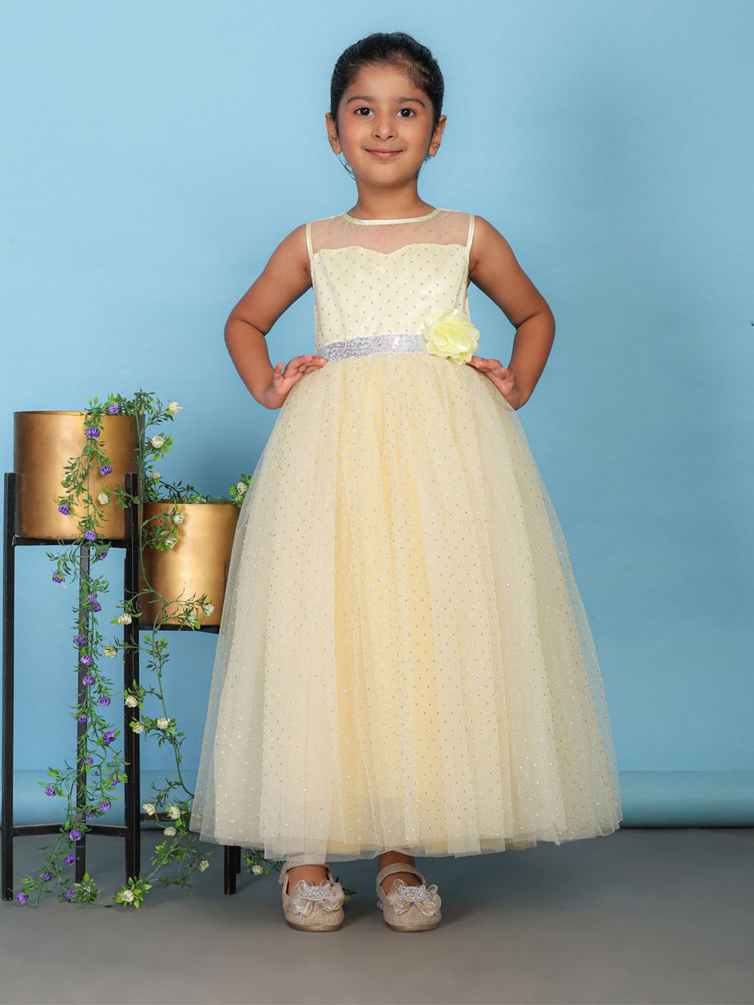 Toy Balloon kids Girls Polka Dot Embellished Fit & Flare Maxi Dress-picture-26