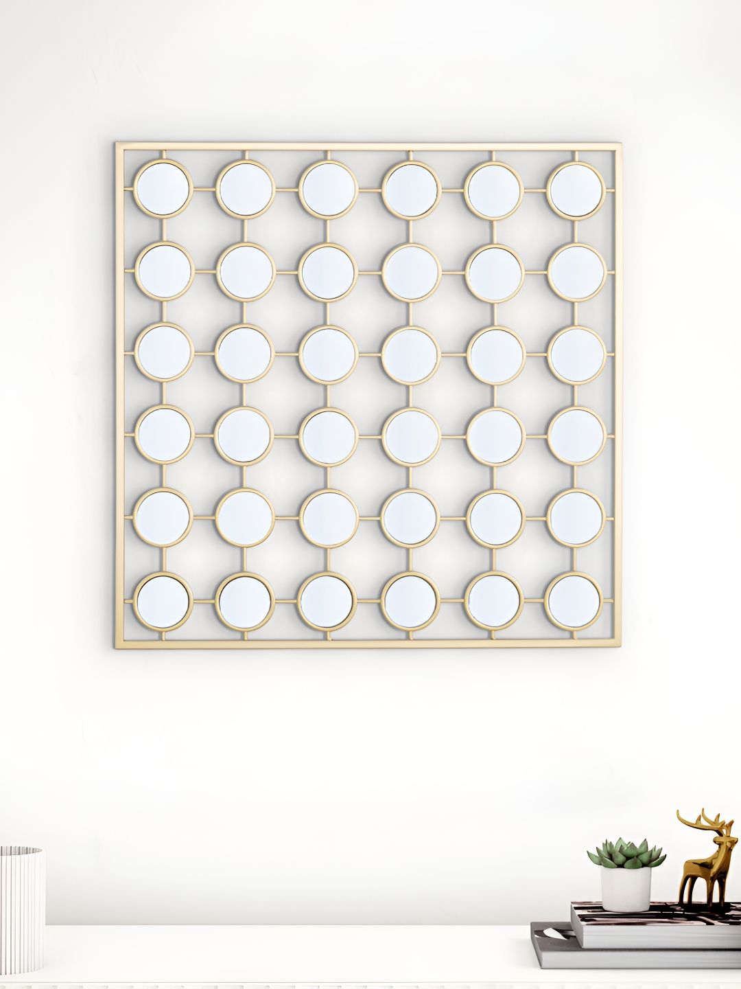 Home Centre Panorama Fresco Yellow Decorative Wall Mirror-picture-48