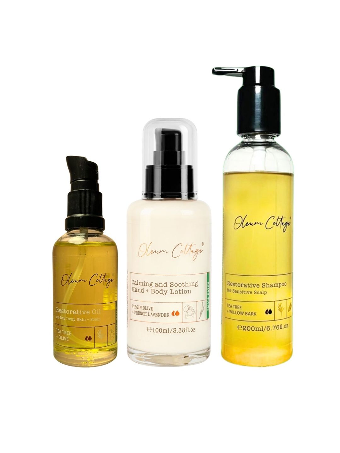 Oleum Cottage Set Of 3 Restorative Oil - 50 ml With Body Lotion - 100 ml & Shampoo - 200ml-image-49