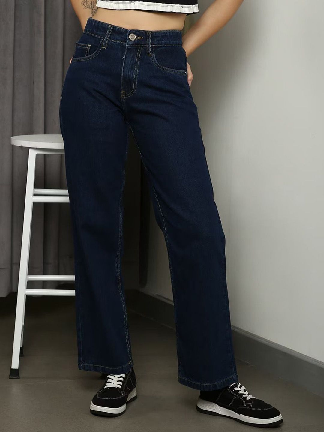 R.Code by The Roadster Life Co. Women Jean Boyfriend Fit High-Rise Acid Wash Stretchable Jeans-image-29