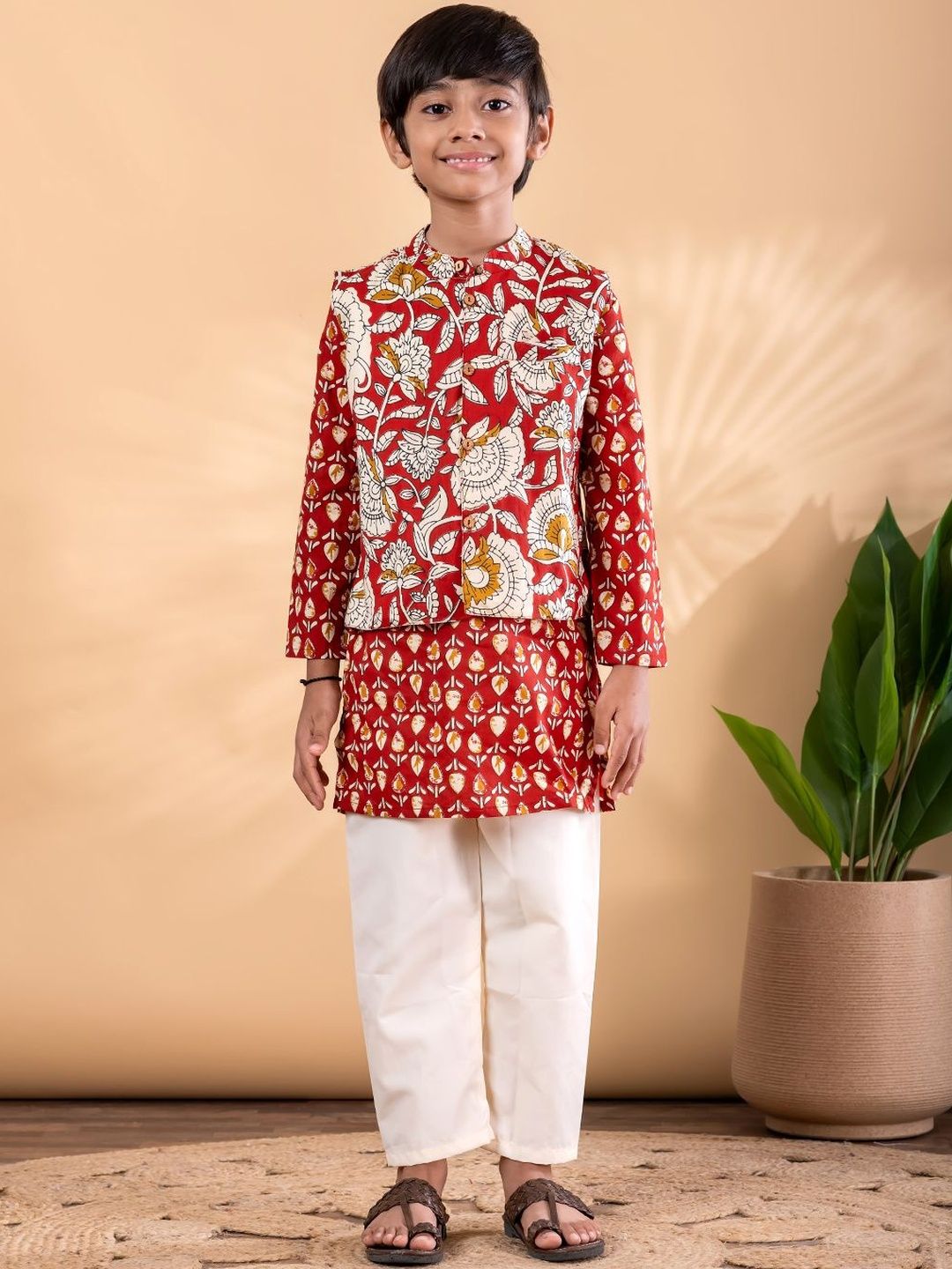 Readiprint Boys Floral Printed Regular Pure Cotton Kurta with Pyjamas-picture-31