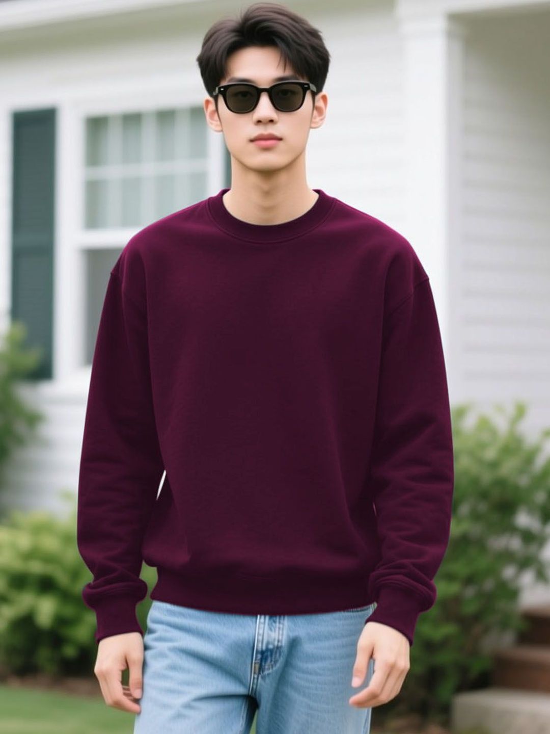 SZN Men Burgundy Solid Sweatshirt-picture-23