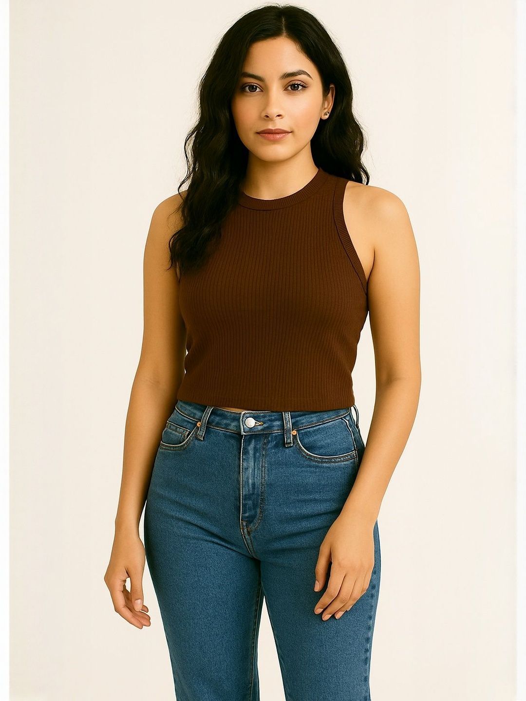 GLOWBERRY Women Solid Ribbed Tank Top-image-25