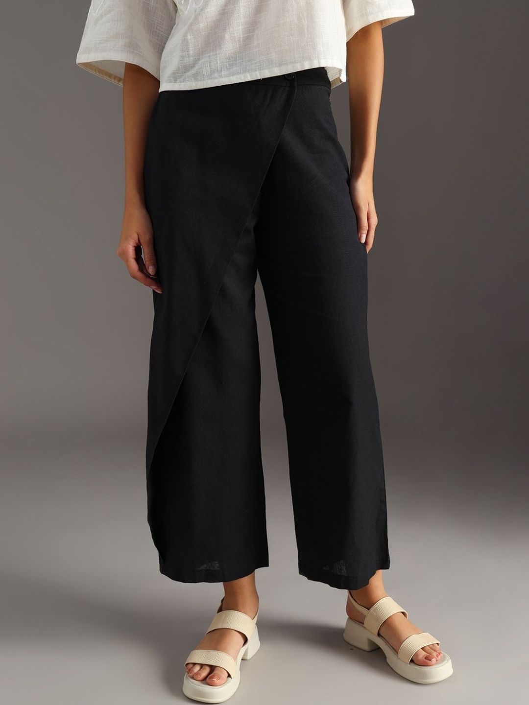 LIMEROAD Women Western Solid Cotton Flex Trouser-picture-19