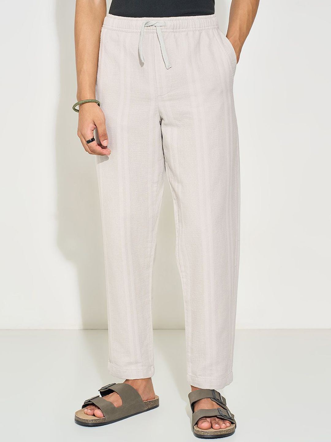 7 Alt by Pantaloons Men Slim Fit Mid-Rise Cotton Trousers-picture-10