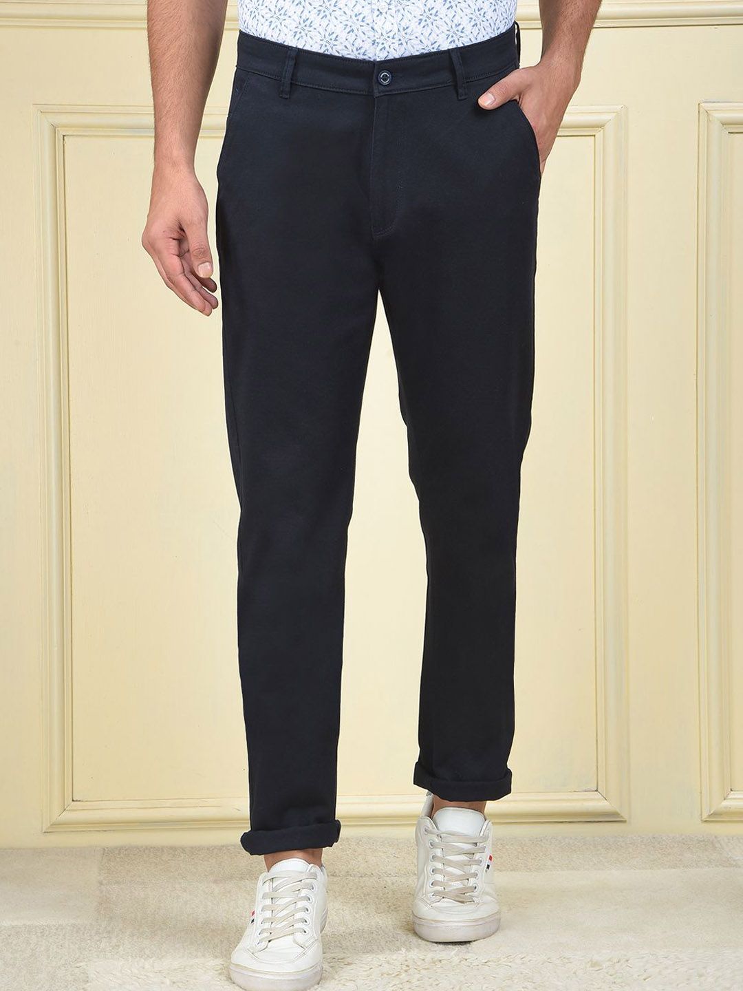 Crimsoune Club Men Mid Rise Slim Fit Chinos Trousers-picture-36