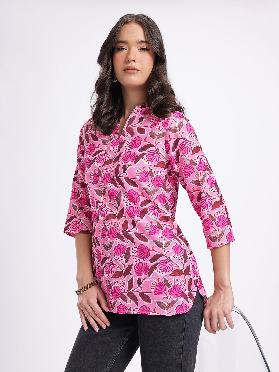 Anouk Rustic Floral Printed Mandarin Straight Kurti-picture-22