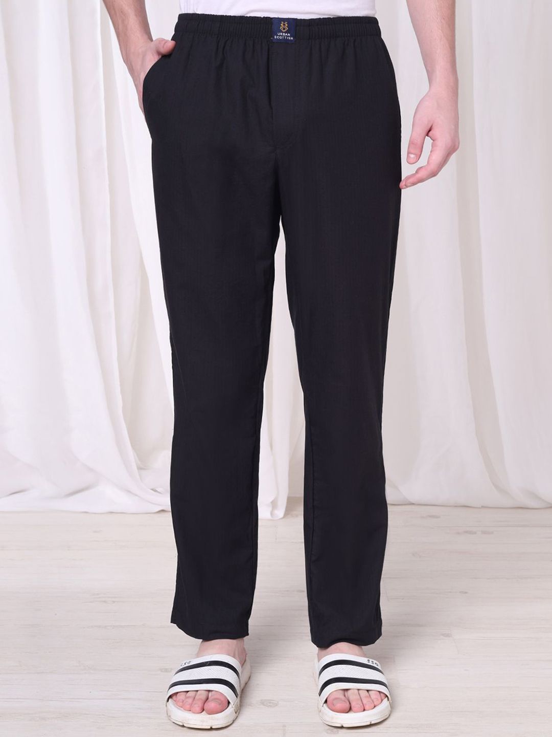 URBAN SCOTTISH Men Mid-Rise Pure Cotton Straight Lounge Pants-picture-10