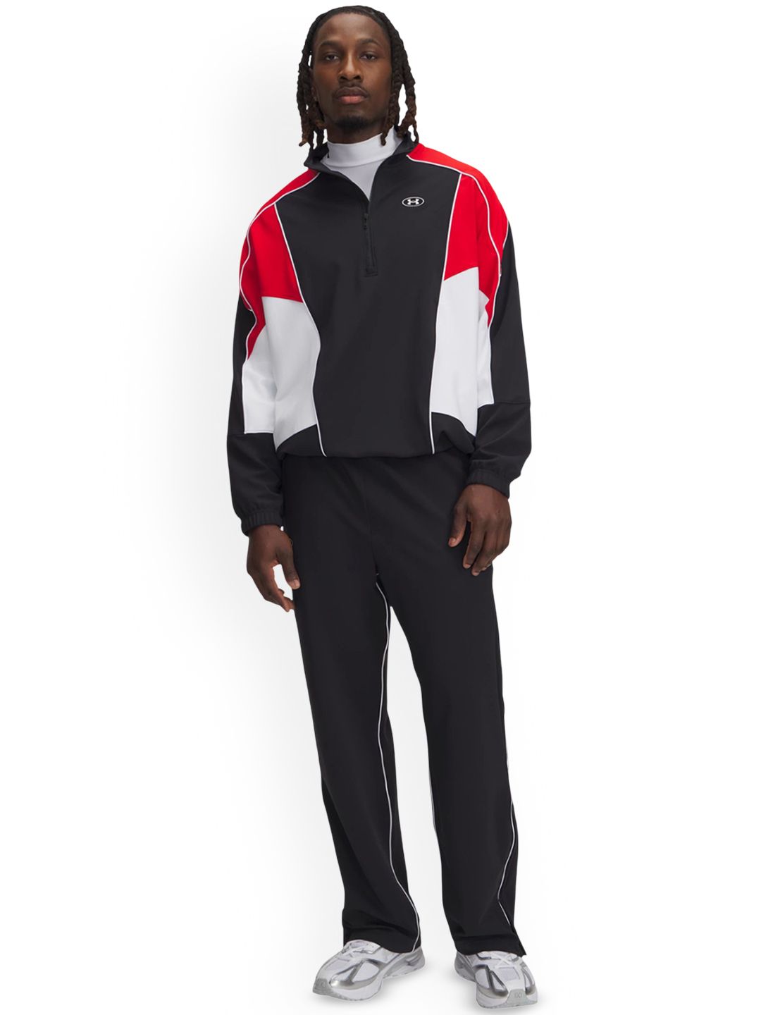UNDER ARMOUR Men Mock Collar Colourblocked Sporty Jacket-picture-45