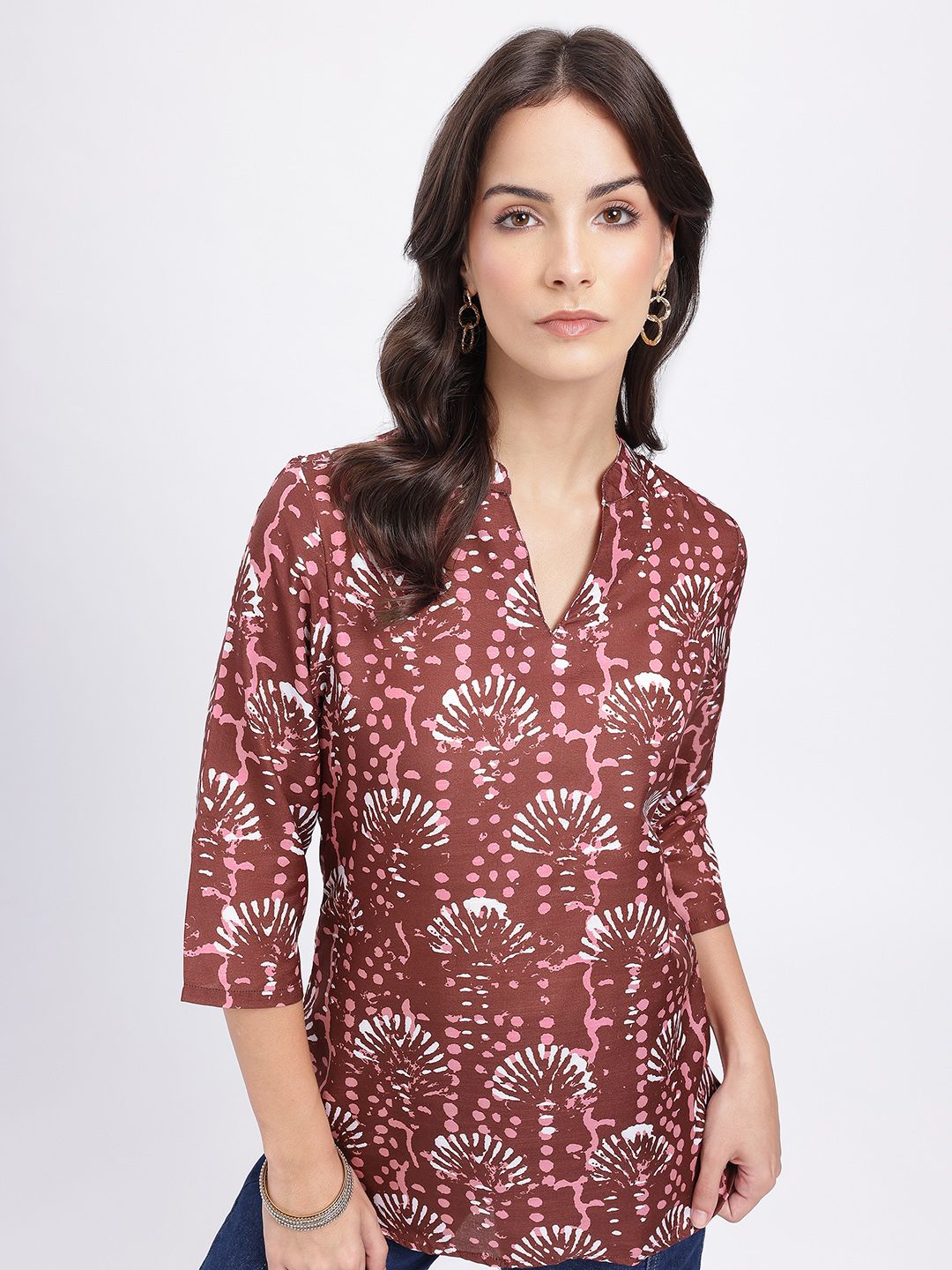 Anouk Rustic Abstract Printed Mandarin Collar Straight Kurti-picture-30