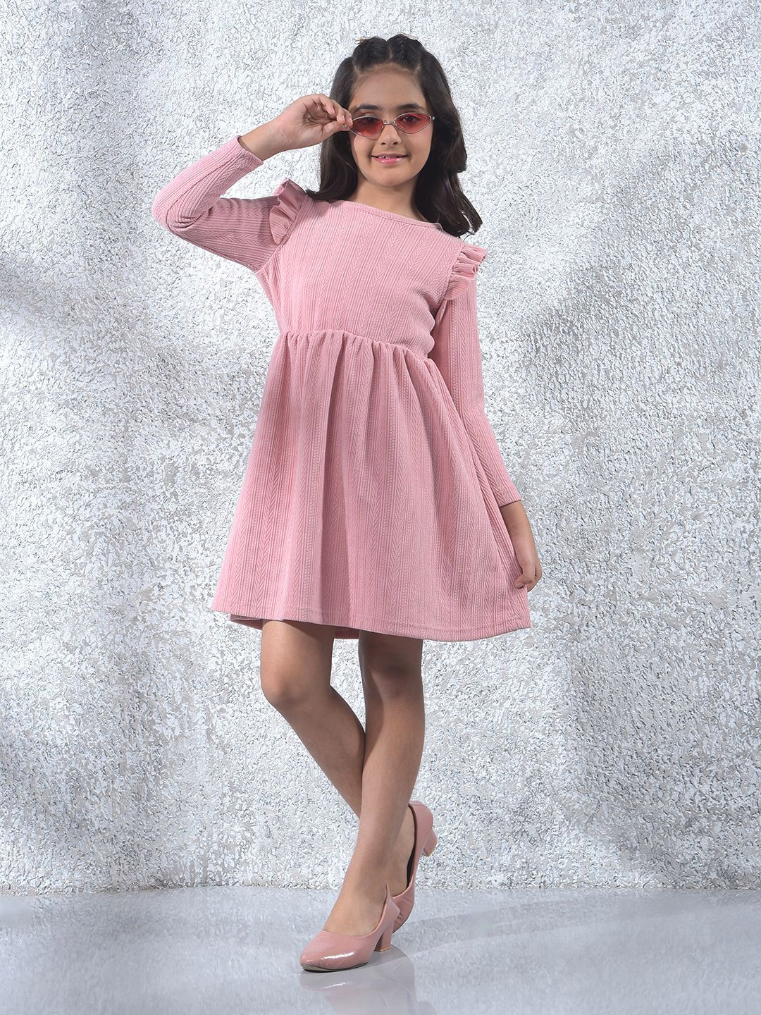 Crimsoune Club Girls Puff Sleeve A-Line Dress-picture-23