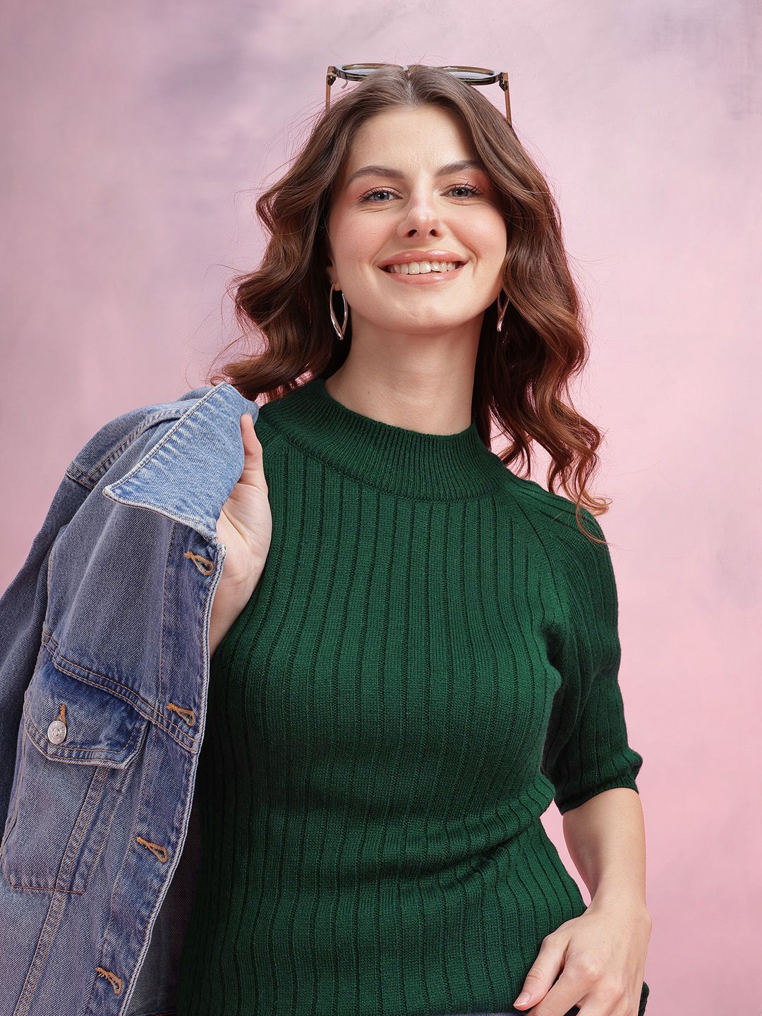 DressBerry Striped Self Design Pullover with Belted Detail-picture-21