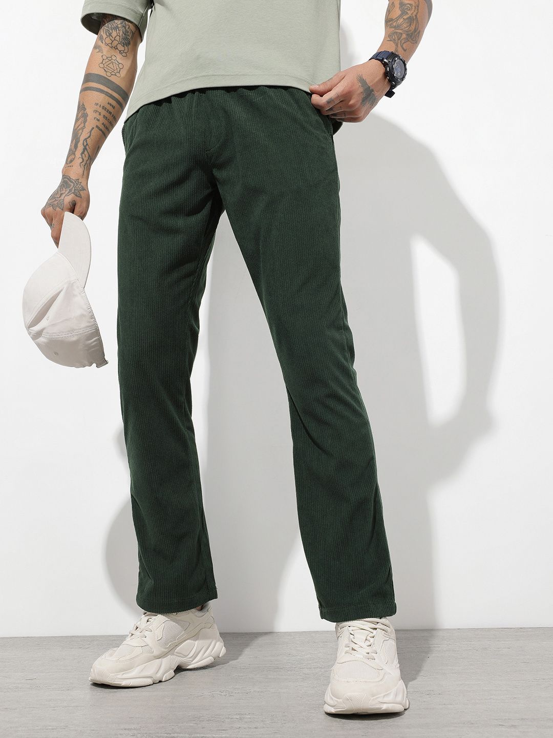 The Roadster Life Co. Men Relaxed Fit Corduroy Trousers-picture-40