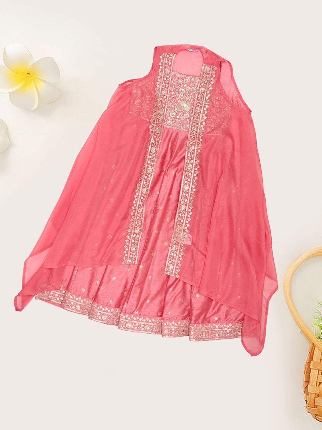 AKKRITI BY PANTALOONS Girls Embroidered A-Line Midi Dress-picture-42