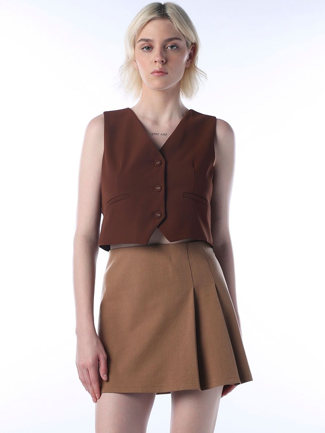 ONLY Women Solid V-Neck Waistcoat-picture-23
