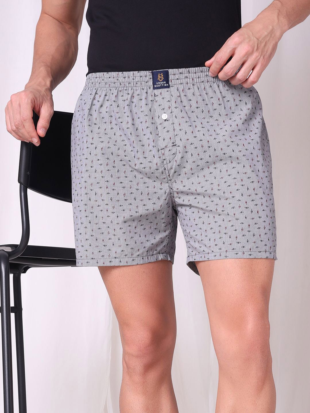 URBAN SCOTTISH Abstract Printed Pure Cotton Mid-Rise Boxer-picture-36