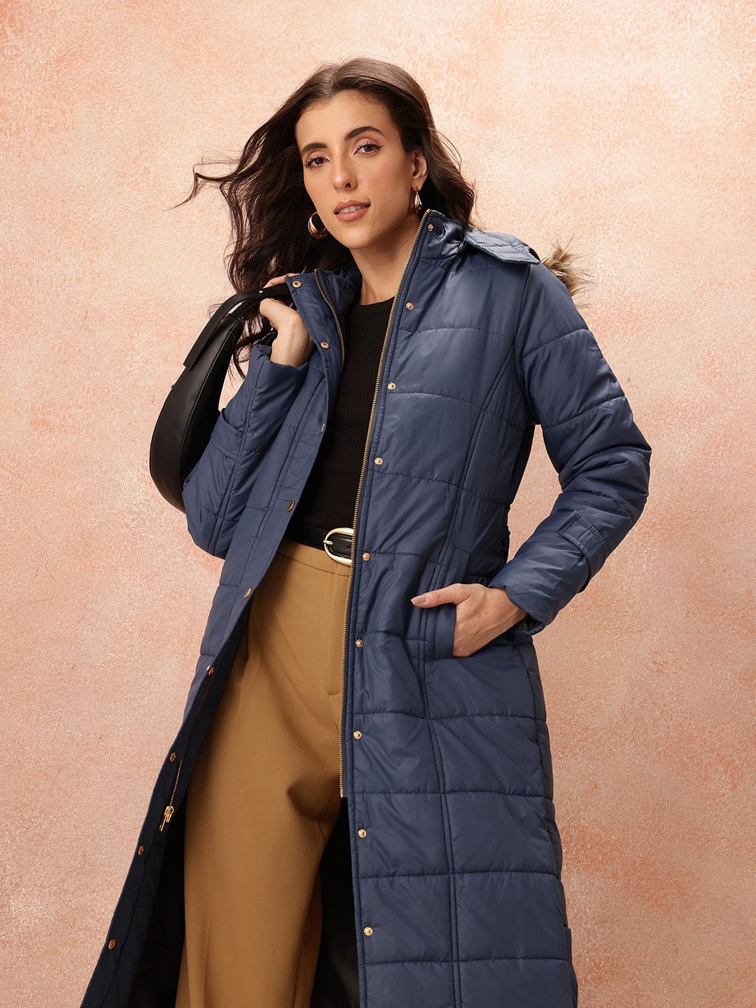 all about you Detachable Hood Faux Fur Trim Padded Parka Jacket-picture-41