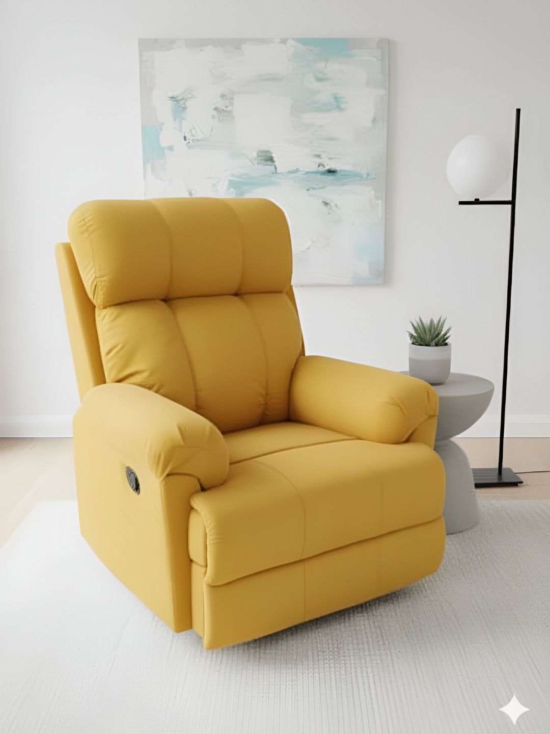 Solis Primus Comfort For All RelaxEase Manual Recliner in Fabric Yellow