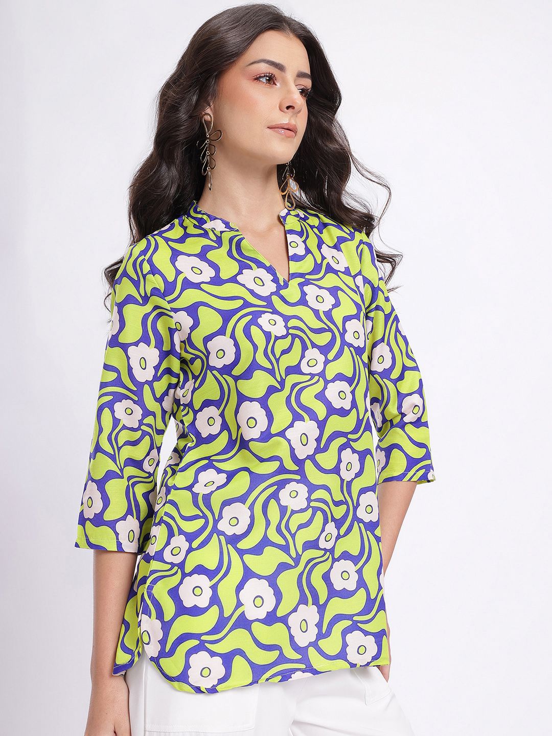 Anouk Rustic Floral Print Curved Hem Kurti-picture-38
