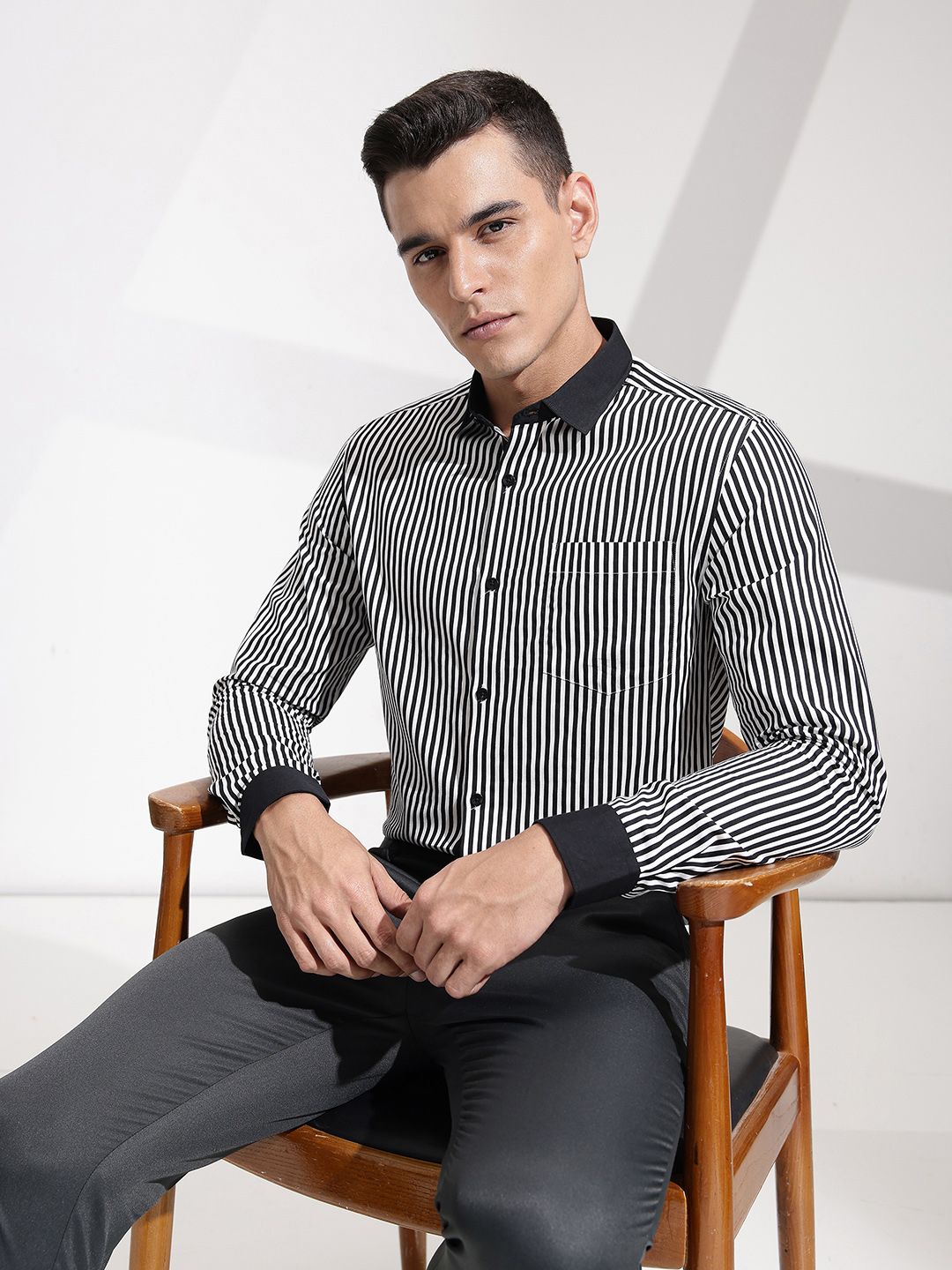 INVICTUS Pure Cotton Striped Formal Shirt-picture-35