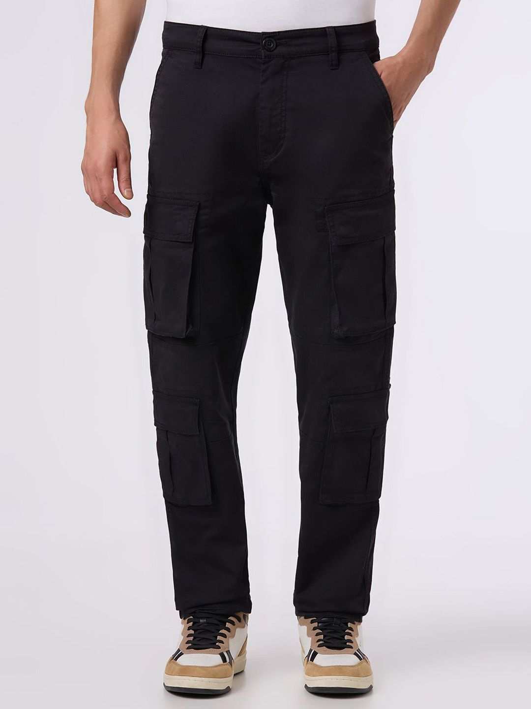 Pepe Jeans Men Solid Slim Fit Cargos Trousers-picture-33