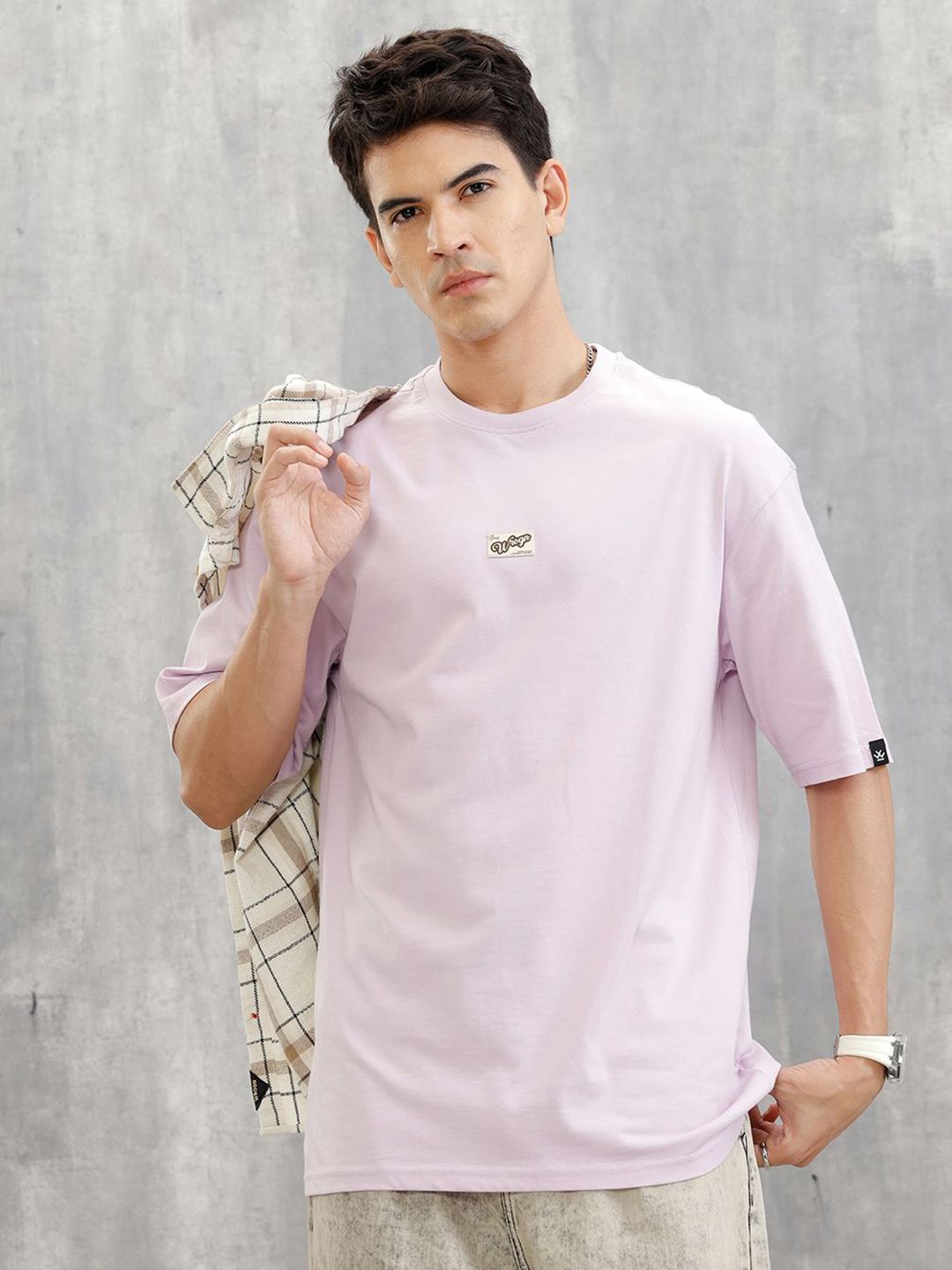 WROGN Round Neck Drop-Shoulder Sleeves Cotton T-Shirt-picture-23